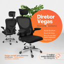 Ver mais imagens de Cadeira de Escritório Oficial Diretor Vegas Preta com Apoio para Braços Confortável para Home Office