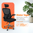 Ver imagem 7 de Cadeira de Escritório Oficial Diretor Vegas Preta com Apoio para Braços Confortável para Home Office