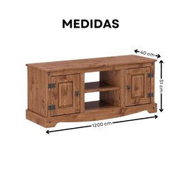 Rack Carvalho 2 Portas Madeira Maciça - 3