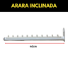 Duas Araras 1 Metro Fixa de Parede Estilo Moderno + Arara Rt Inclinada Suporte Cabides Aço - 9