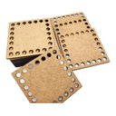 Ver imagem 3 de 30 Fundo Base Cesto Crochê Fio de Malha Mdf 10cm Quadrada