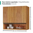 Ver imagem 3 de Armario Aereo 2 Portas 60 cm Islandia Cedro Rudk