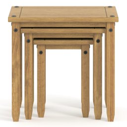 Conjunto de Mesinhas de Madeira Maciça Marrom Antique - 4