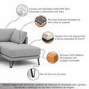 Ver imagem 4 de Sofá Sala de Estar Atena Chaise Direito Pés de Ferro 284cm 5 Lugares Linho Cinza M1 - Monari Design