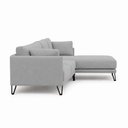 Ver imagem 6 de Sofá Sala de Estar Atena Chaise Direito Pés de Ferro 284cm 5 Lugares Linho Cinza M1 - Monari Design