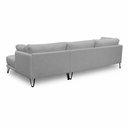 Ver imagem 7 de Sofá Sala de Estar Atena Chaise Direito Pés de Ferro 284cm 5 Lugares Linho Cinza M1 - Monari Design