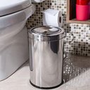 Ver imagem 2 de Lixeira com Tampa Basculante Banheiro Cozinha 7,8L Aço Inox