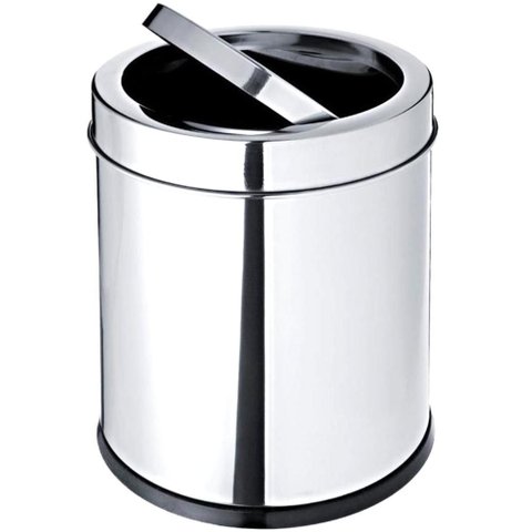 Lixeira com Tampa Basculante Banheiro Cozinha 7,8L Aço Inox