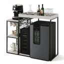 Ver imagem 2 de Aparador Adega Cervejeira Frigobar Industrial com Cantinho Café Alba Metal e MDF Off White