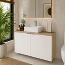 Ver imagem 1 de Gabinete Nature 110cm Estilare GAB4035 Carvalho/Branco