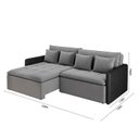 Ver imagem 2 de Sofá Cama com Molas Retrátil 220cm 4 Almofadas Varsóvia Linho