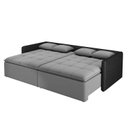 Ver imagem 3 de Sofá Cama com Molas Retrátil 220cm 4 Almofadas Varsóvia Linho