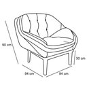 Ver imagem 2 de Kit 2 Poltronas Veludo Vinho Base Madeira Castanho