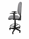 Ver imagem 2 de Cadeira Caixa Executiva Ergonômica Cinza Escritório Apoio Lombar Work NR17 Corino Braços Base Fixa