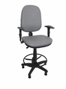 Ver imagem 1 de Cadeira Caixa Executiva Ergonômica Cinza Escritório Apoio Lombar Work NR17 Corino Braços Base Fixa