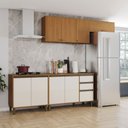 Ver imagem 1 de Cozinha Compacta Venaly 9 Portas 2 Gavetas Cinamomo/Off White - Henn