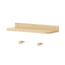 Ver imagem 2 de Prateleira Decorativa 60cm com 2 Cabideiros Ponto Wave Casatema MadeiraOriginals Marrom