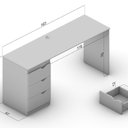 Ver imagem 3 de Escrivaninha para Escritório Porto 3 Gavetas 163cm Cinza E Branco