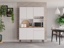 Ver imagem 4 de Armário Cozinha New Siena 5 Portas Abrir 1 Porta Basculate 1 Gaveta Salleto Branco