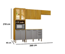 Ver imagem 2 de Cozinha Malta Paneleiro com Cristaleira 11 Portas - CHF Móveis:Cinamomo/Cinza