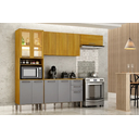 Ver imagem 1 de Cozinha Malta Paneleiro com Cristaleira 11 Portas - CHF Móveis:Cinamomo/Cinza