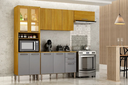 Ver imagem 1 de Cozinha Malta Paneleiro com Cristaleira 11 Portas - CHF Móveis:Cinamomo/Cinza