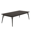 Ver imagem 1 de Mesa Jantar Netuno 10 Lugares 240x120 Cm Pés Madeira Metal Vidro Preto