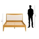 Ver imagem 7 de Cama de Casal em Madeira Maciça com Cabeceira Estofada Bento Yescasa Bege/Amêndoa