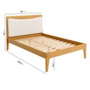 Ver imagem 4 de Cama de Casal em Madeira Maciça com Cabeceira Estofada Bento Yescasa Bege/Amêndoa