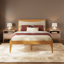 Ver imagem 6 de Cama de Casal em Madeira Maciça com Cabeceira Estofada Bento Yescasa Bege/Amêndoa