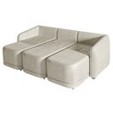 Ver imagem 5 de Sofá Cama Modulado Retrátil e Reclinável Decorativo Varsóvia 276cm Bouclê Bege Escuro G33 - Gran Bel