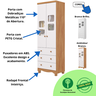 Quarto Bebê Completo Berço Americano Marquesa 3 em 1 Guarda Roupa 2 Portas Cômoda Uli 100%mdf - 8