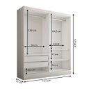 Ver imagem 3 de Guarda-roupa Solteiro Istambul 2 Portas 2 Gavetas com Espelho Branco - Panorama Móveis