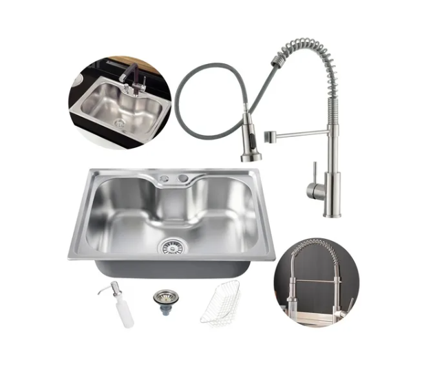 Kit Cuba Cozinha Gourmet Aço Inox 60x42 Cm e Torneira Flexível Brinovar - 5