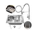 Ver imagem 1 de Kit Cuba Cozinha Gourmet Aço Inox 60x42 Cm e Torneira Flexível Brinovar