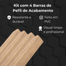 Kit 4 Perfil Pvc 2 Metros Acabamento para Painel Ripado Cor:carvalho - 2