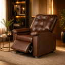Ver imagem 3 de Poltrona do Papai Reclinável Mesquita em Corino Conforto Premium para Sala e Quarto:Marrom
