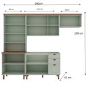 Ver imagem 4 de Cozinha Completa 4PÇS 10PTS 3 Gav Iluminata Verde Mint/Ebano