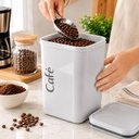Ver imagem 2 de Pote Cafe Hermetico Grande 2000ml Quadrado Empilhavel Organizador 2L Cozinha Porta Mantimentos Cinza