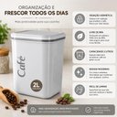 Ver imagem 6 de Pote Cafe Hermetico Grande 2000ml Quadrado Empilhavel Organizador 2L Cozinha Porta Mantimentos Cinza