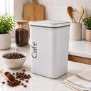 Ver imagem 5 de Pote Cafe Hermetico Grande 2000ml Quadrado Empilhavel Organizador 2L Cozinha Porta Mantimentos Cinza