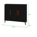 Ver imagem 3 de Buffet aparador Colombia 3 portas balcão retrô fechado cor Preto fosco Black PASSE BEM