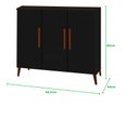 Ver imagem 3 de Buffet aparador Colombia 3 portas balcão retrô fechado cor Preto fosco Black PASSE BEM