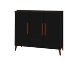 Ver imagem 1 de Buffet aparador Colombia 3 portas balcão retrô fechado cor Preto fosco Black PASSE BEM
