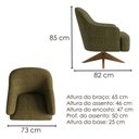 Ver imagem 3 de Poltrona Decorativa Naomi Base Giratoria Linho Color Trend Tca 307 Moll