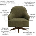 Ver imagem 5 de Poltrona Decorativa Naomi Base Giratoria Linho Color Trend Tca 307 Moll