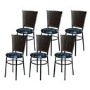 Ver imagem 1 de 6 Cadeiras para Mesa Preta Hawai Marrom Assento Floral Cor:floral Preto