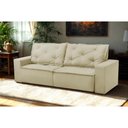 Ver imagem 1 de Sofá Retrátil e Reclinável 3 Lugares com Molas 1,80m Atenas Suede Bege Mirra Decor