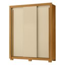 Ver imagem 2 de Guarda-Roupa Casal com 3 Portas de Correr e 2 Gavetas 156cm Multimóveis CR35676 Madeirado/Off White
