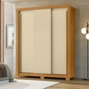 Ver imagem 1 de Guarda-Roupa Casal com 3 Portas de Correr e 2 Gavetas 156cm Multimóveis CR35676 Madeirado/Off White